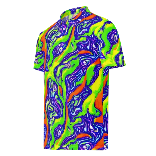 Psychic Marbling on a Men's Slim Fit Polo Shirt