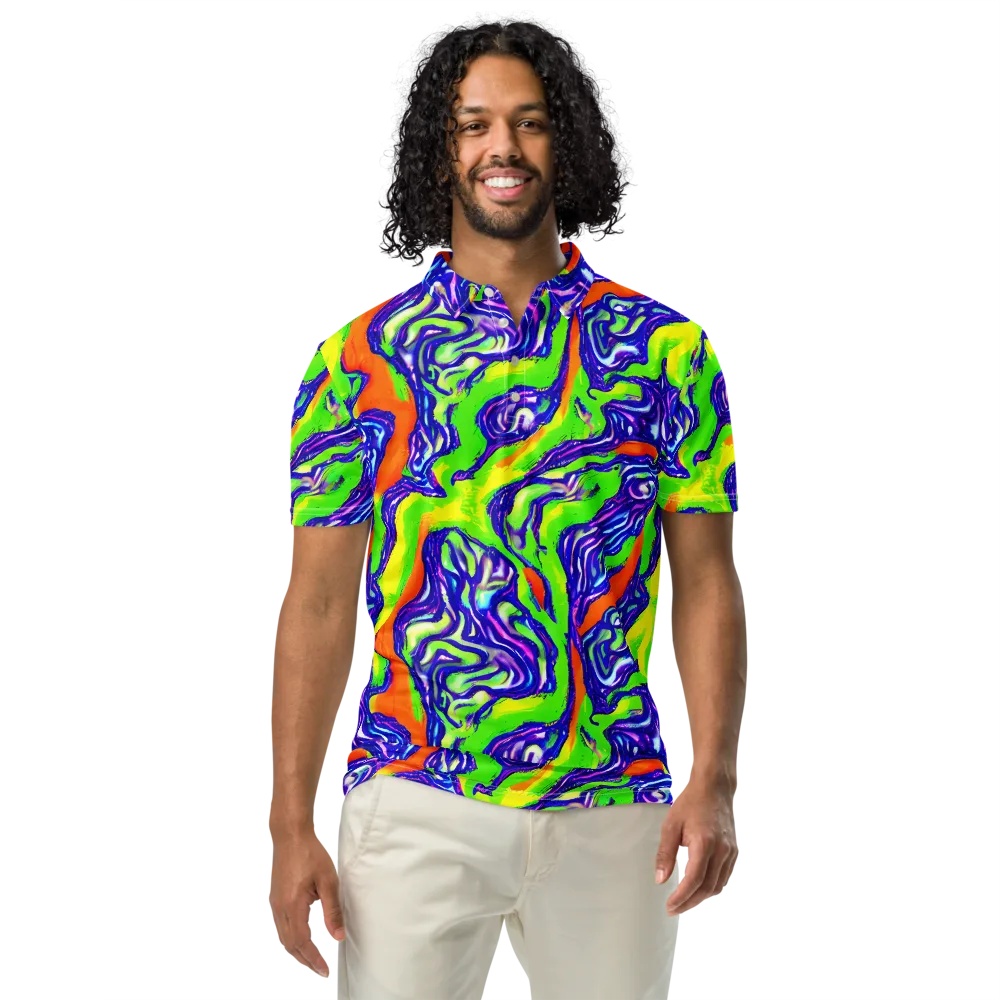 Psychic Marbling on Men's Slim Fit Polo Shirt — Front