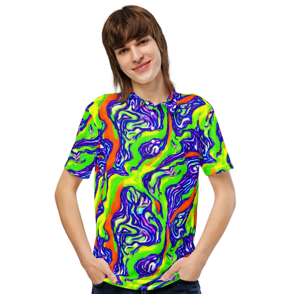 Psychic Marbling on Men's Slim Fit Polo Shirt — Front