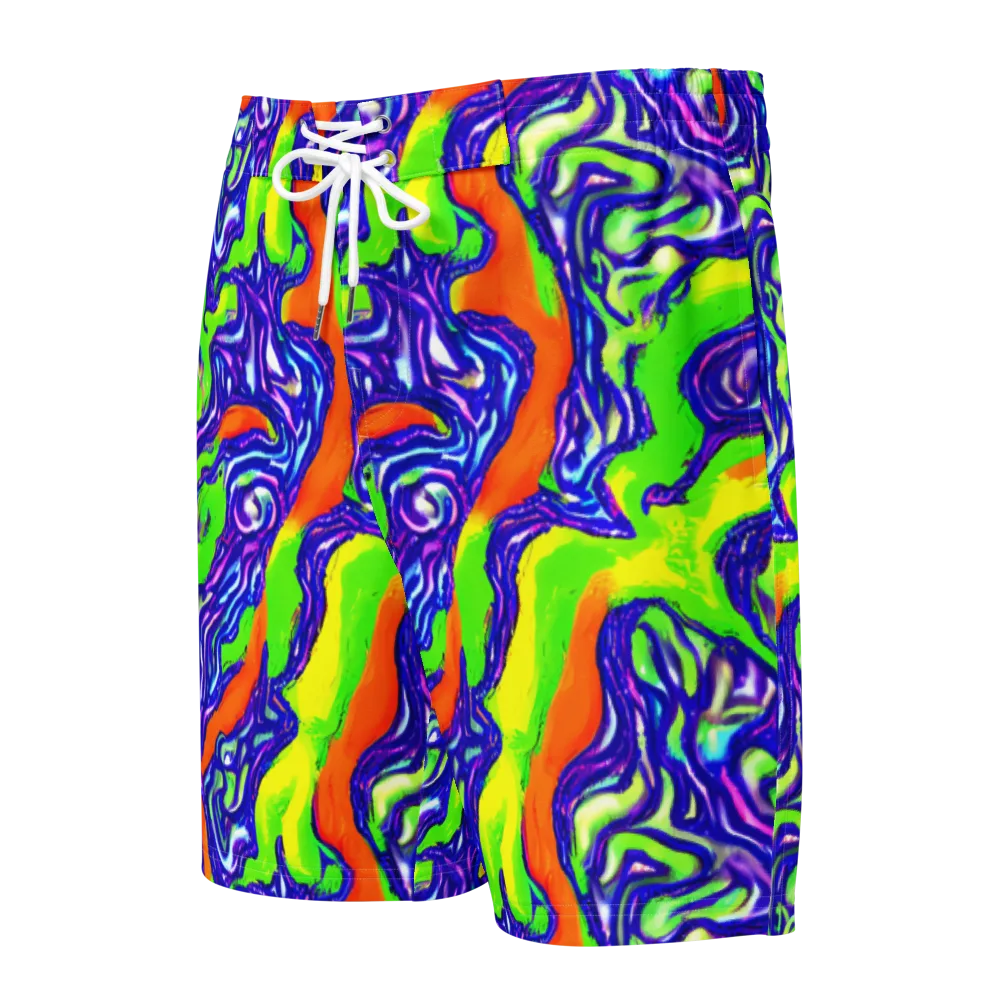 Psychic Marbling on Men's Board Shorts — Front