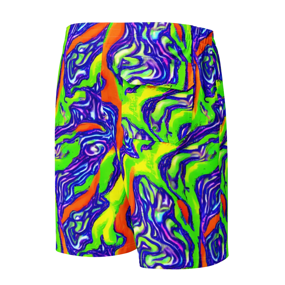 Psychic Marbling on Men's Board Shorts — Back