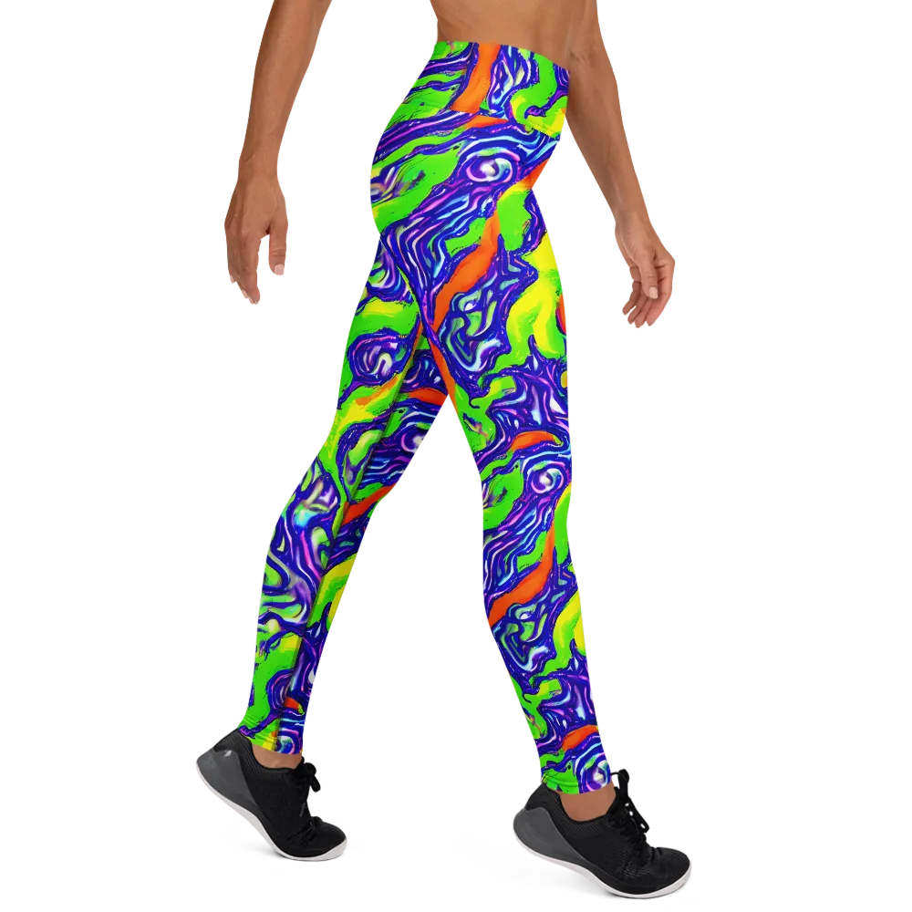 Psychic Marbling on Yoga Leggings — Right