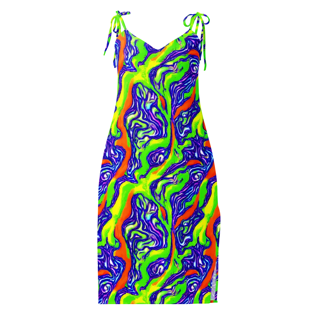 Psychic Marbling on Slip Dress — Front