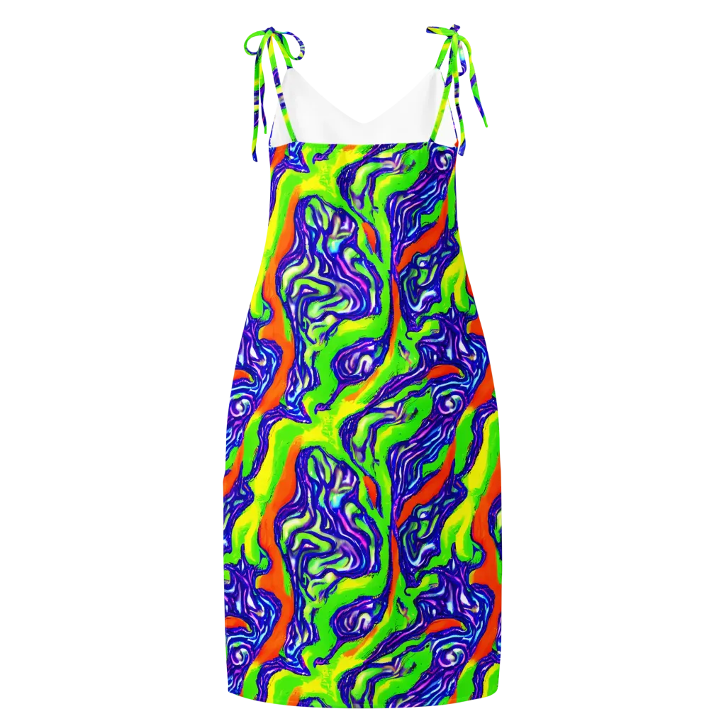 Psychic Marbling on Slip Dress — Back