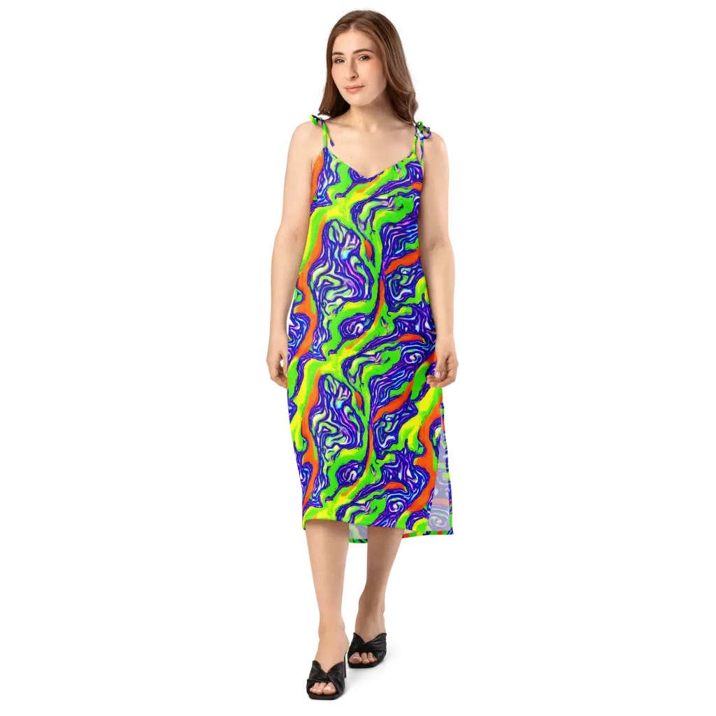 Psychic Marbling on Slip Dress — Front
