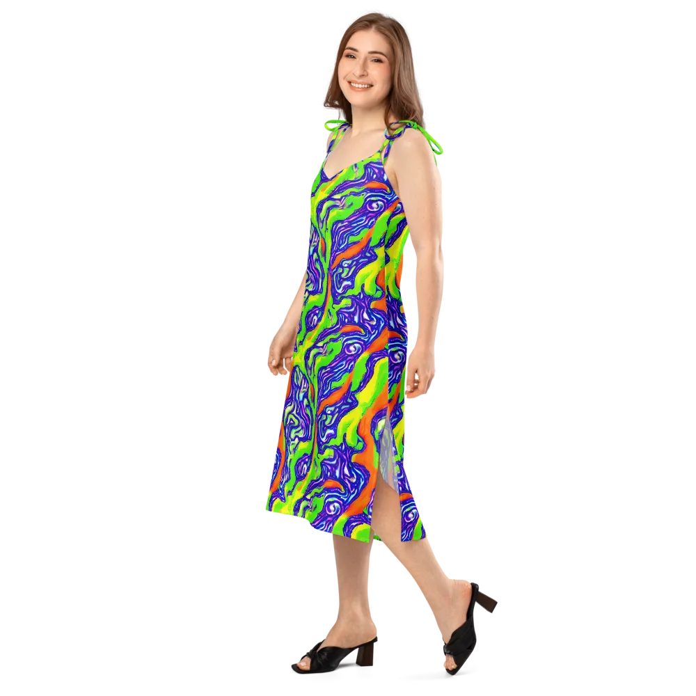 Psychic Marbling on Slip Dress — Left Front