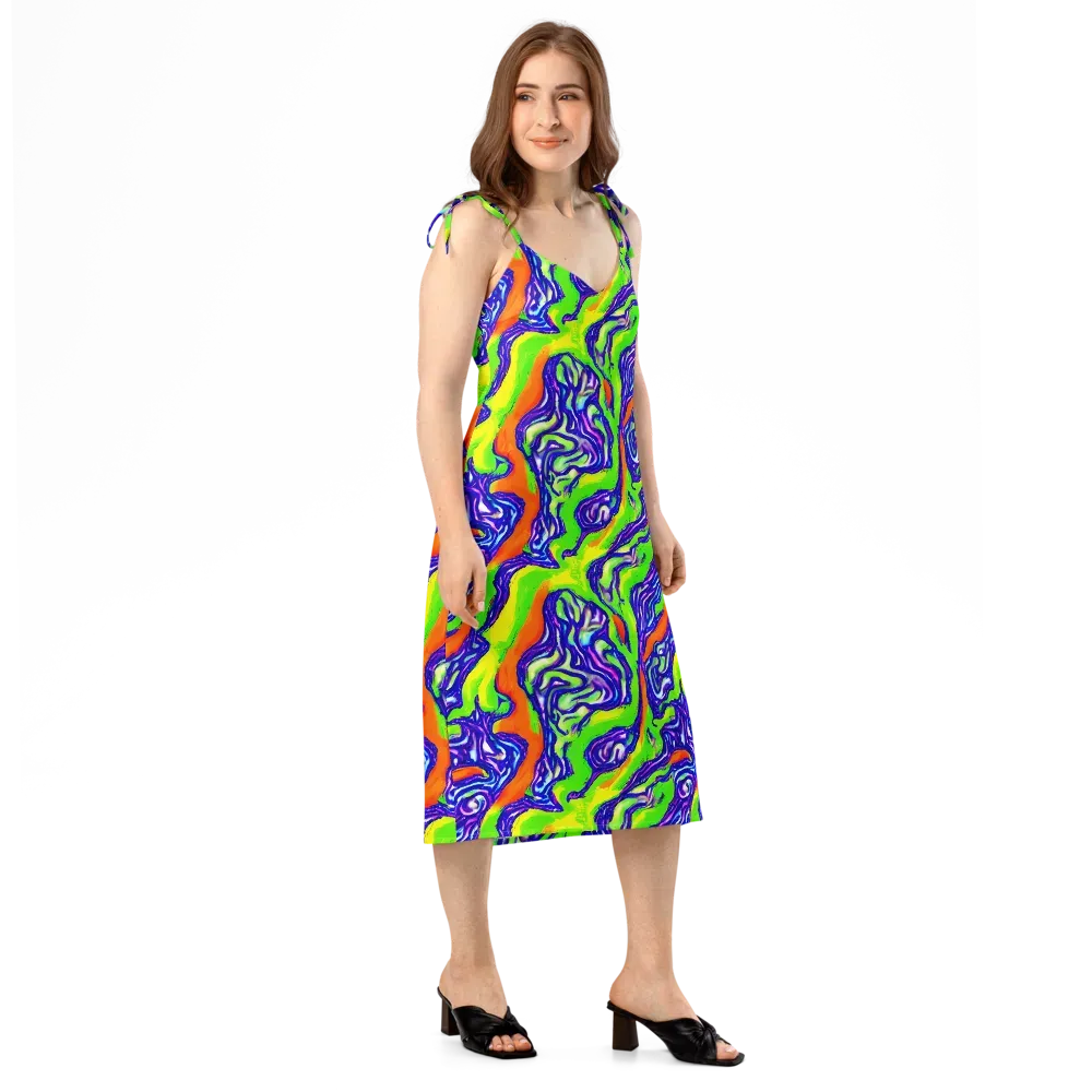Psychic Marbling on Slip Dress — Right Front