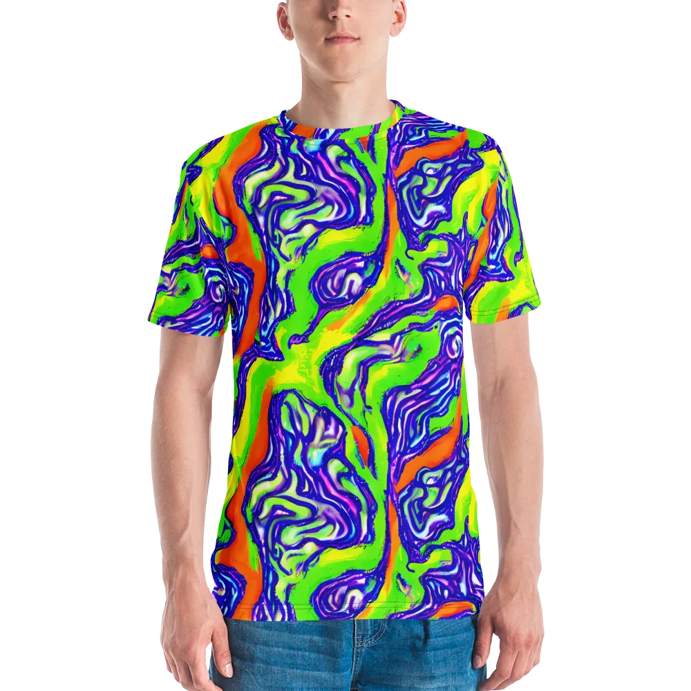 Psychic Marbling on Men's Crew Neck T-Shirt — Front