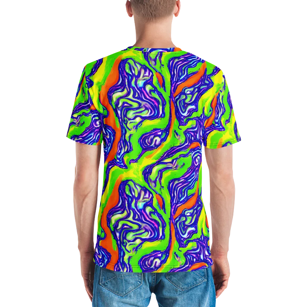 Psychic Marbling on Men's Crew Neck T-Shirt — Back