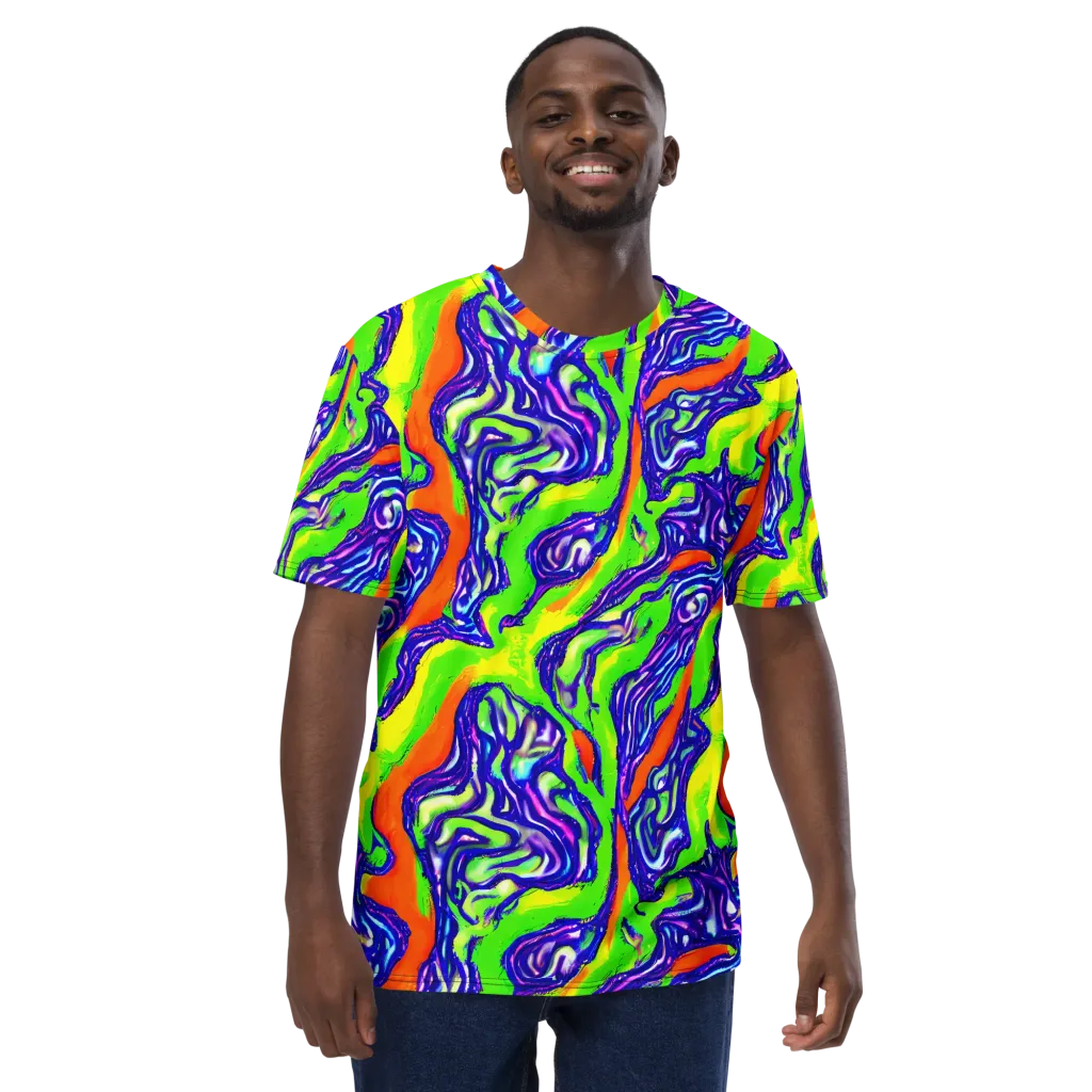 Psychic Marbling on Men's Crew Neck T-Shirt — Front
