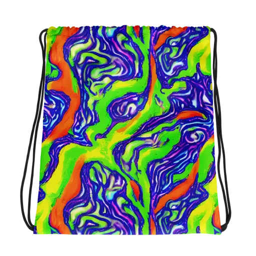 Psychic Marbling on a Drawstring Bag