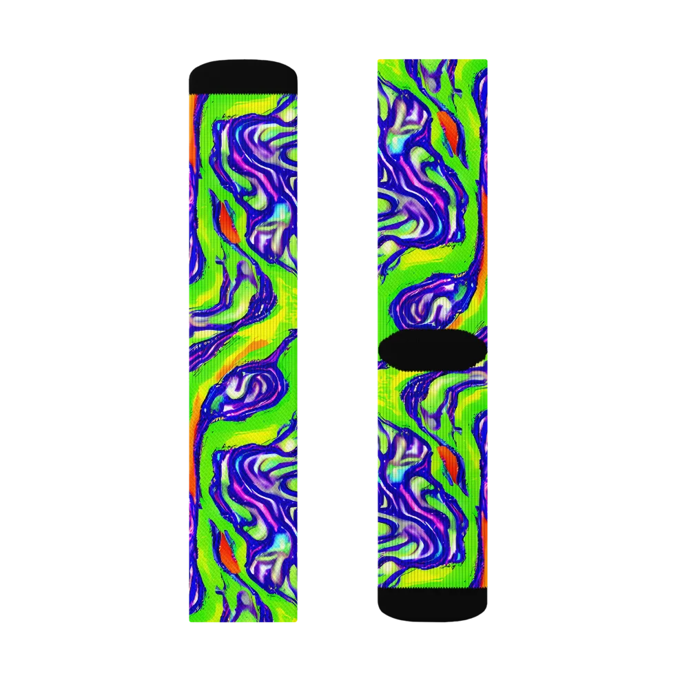 Psychic Marbling on Socks — Right Sock