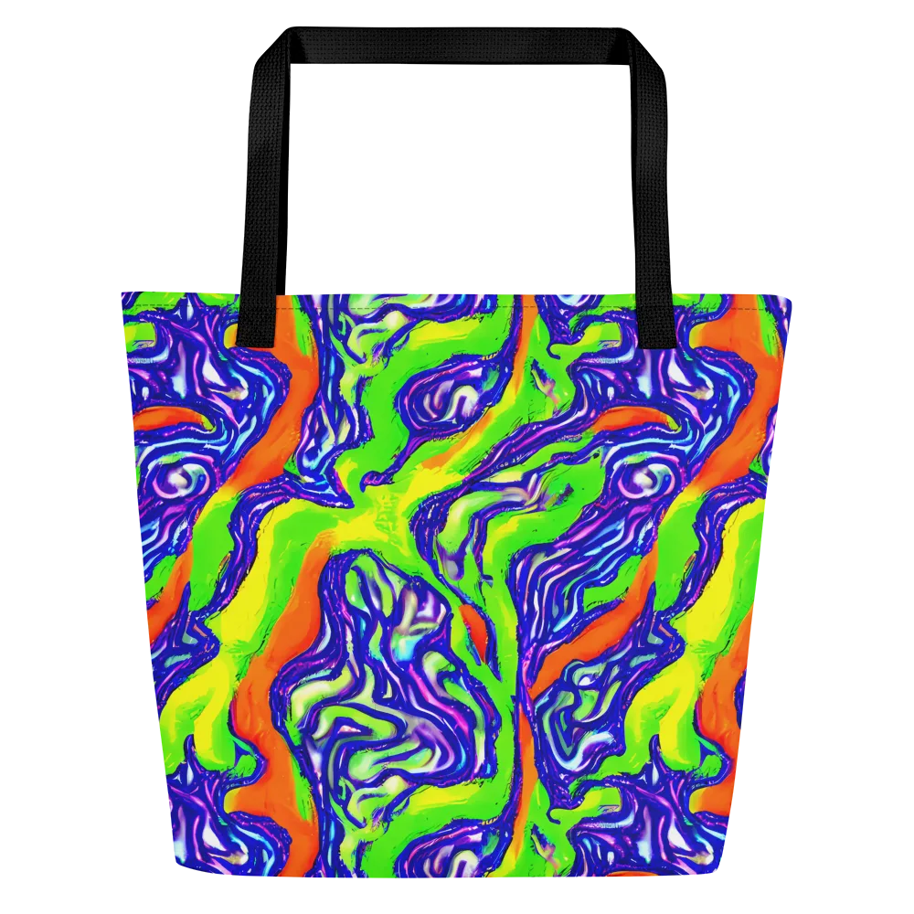 Psychic Marbling on Large Tote Bag W/ Pocket — Front