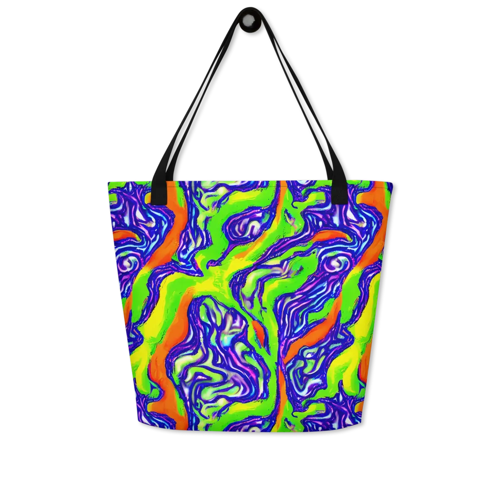 Psychic Marbling on Large Tote Bag W/ Pocket — Front