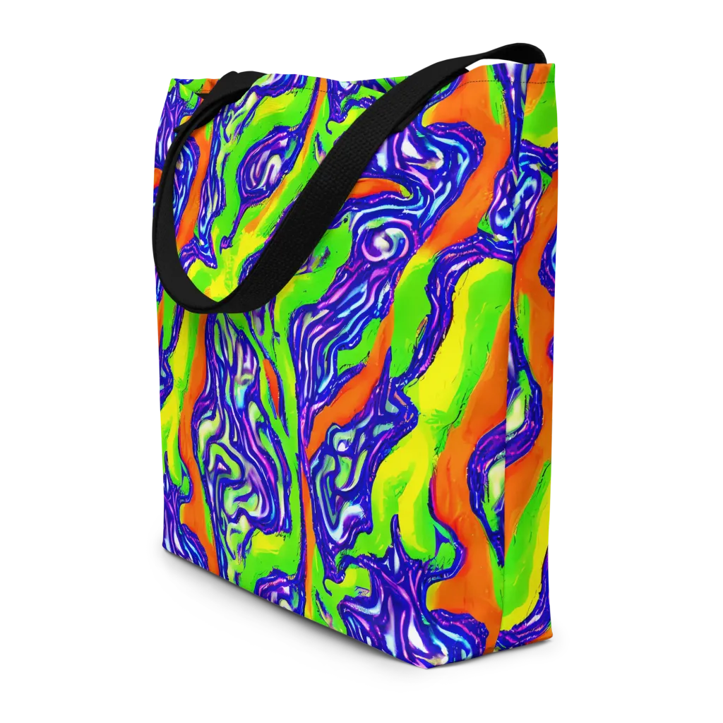 Psychic Marbling on Large Tote Bag W/ Pocket — Front