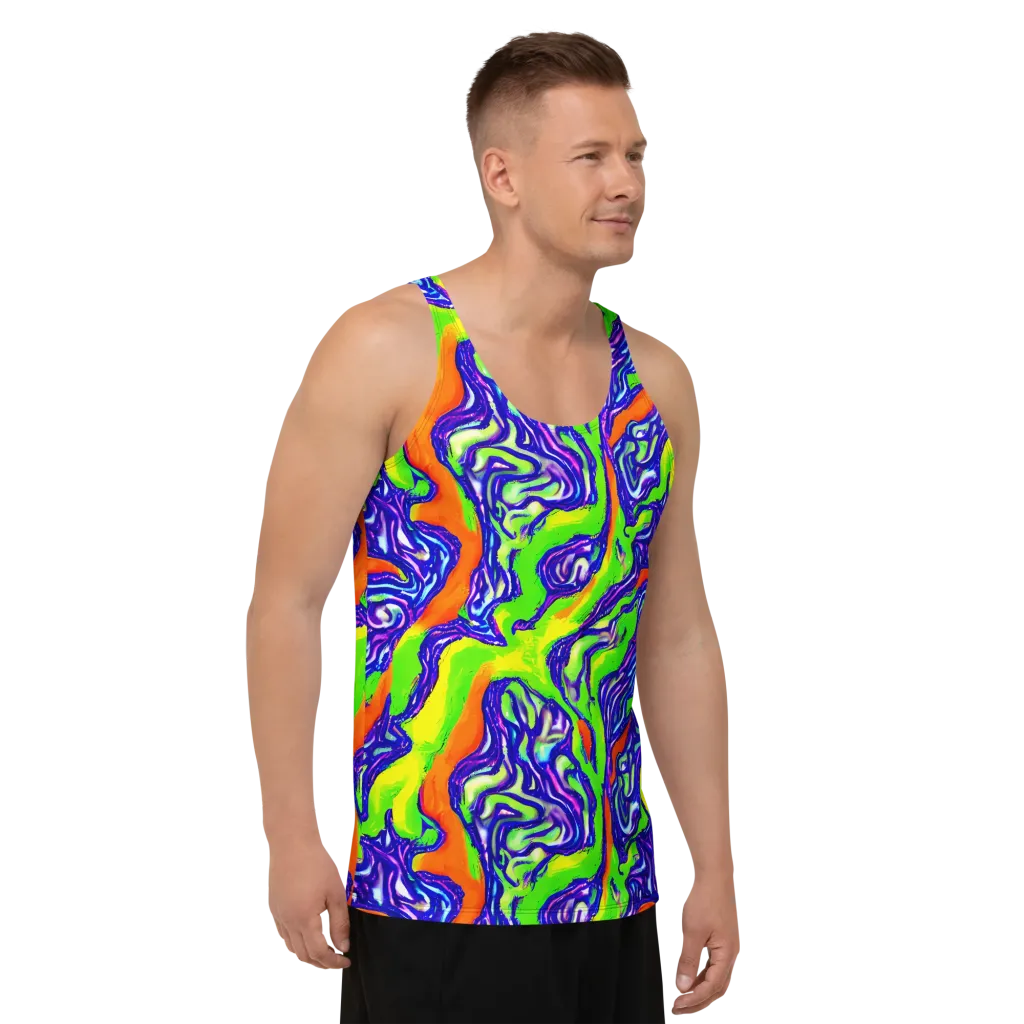 Psychic Marbling on Men's Tank Top — Right Front