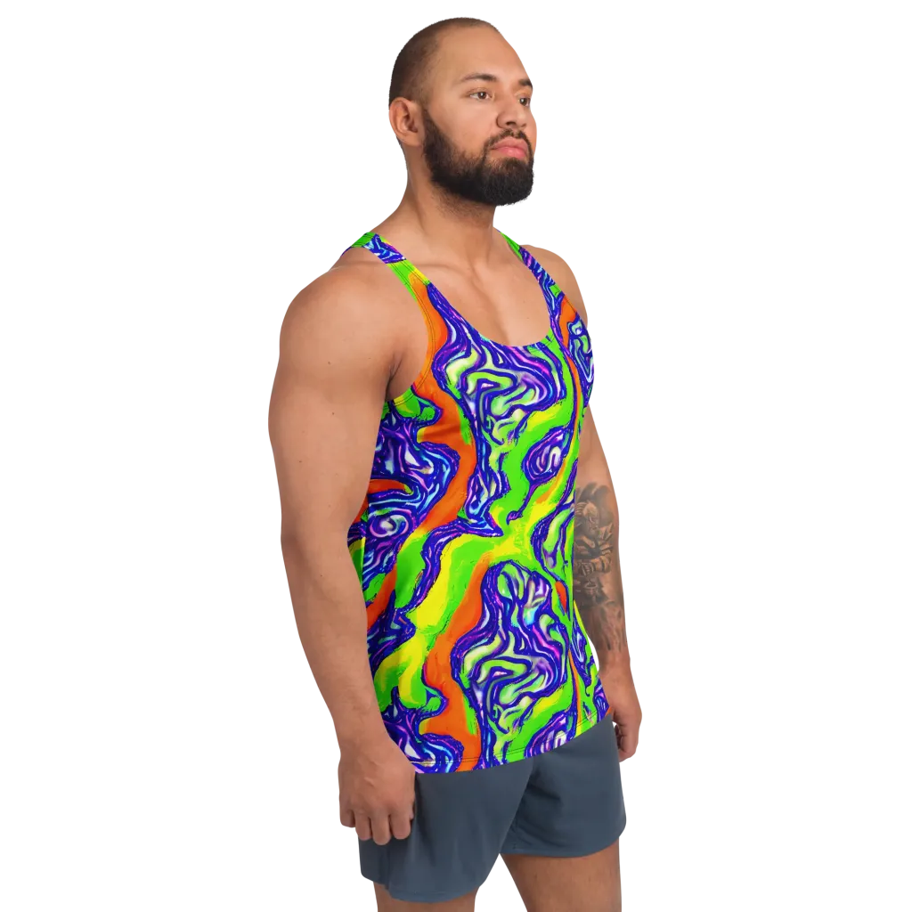 Psychic Marbling on Men's Tank Top — Right Front