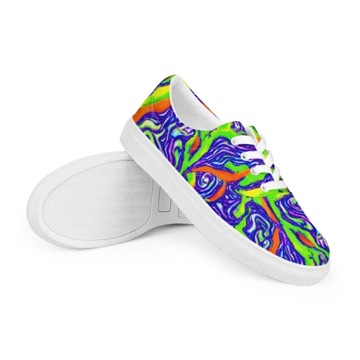 Psychic Marbling on a Men's Lace-Up Canvas Shoes