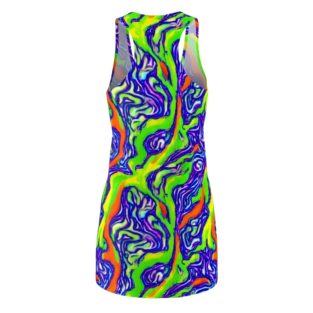 Psychic Marbling on Racerback Dress — Back