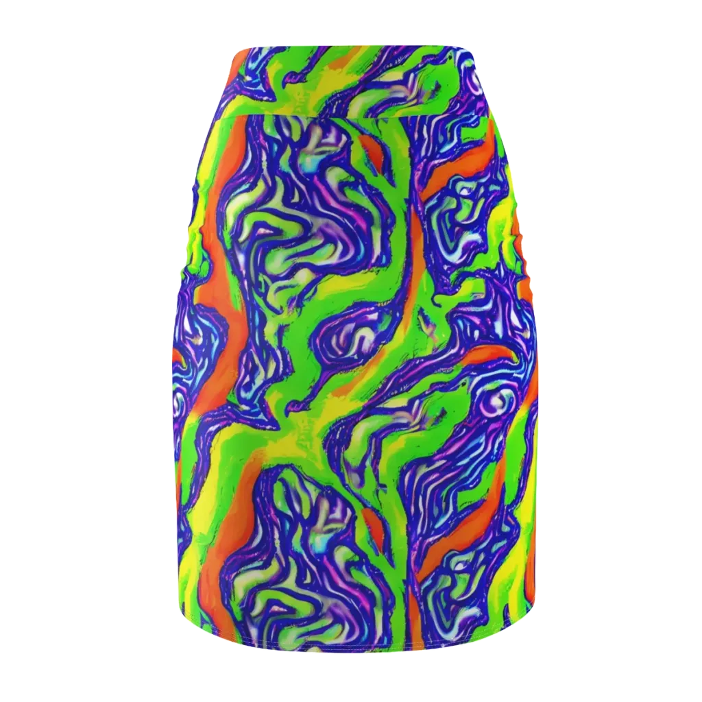 Psychic Marbling on Pencil Skirt — Back