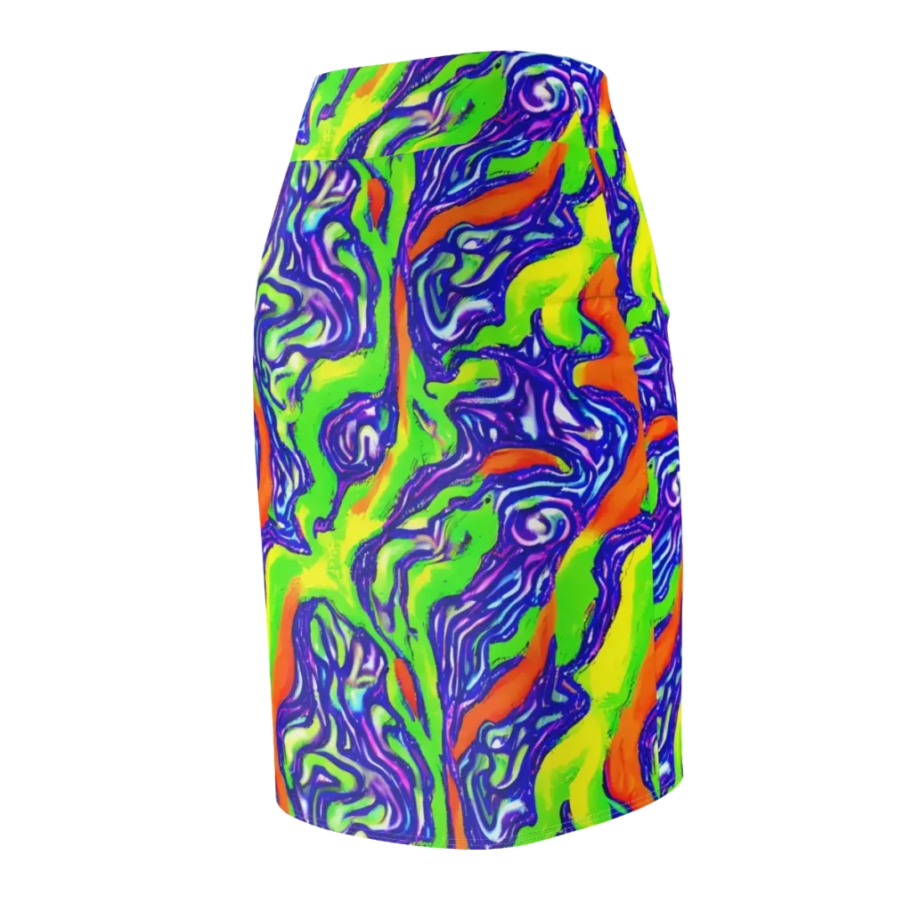 Psychic Marbling on Pencil Skirt — Back Side