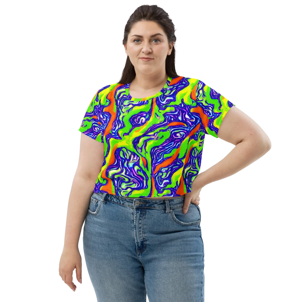 Psychic Marbling on Crop Tee — Front