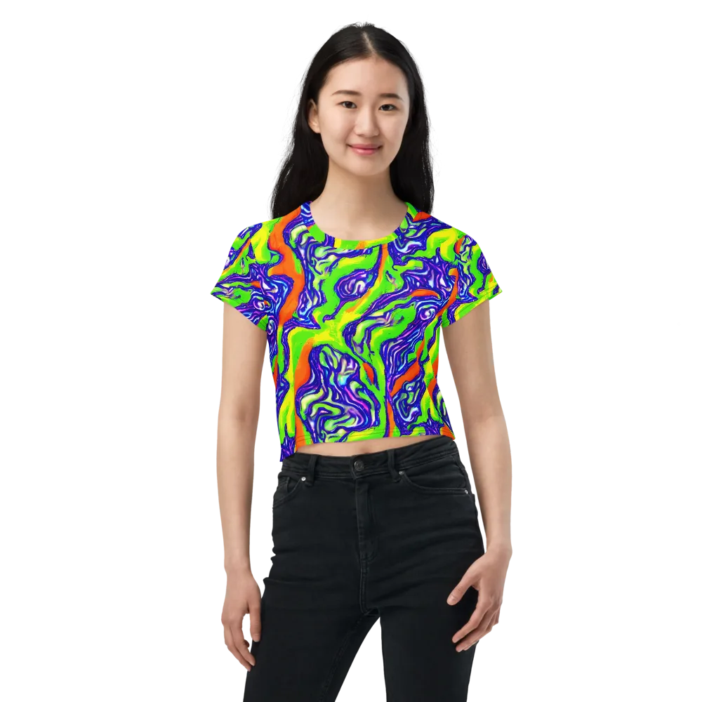 Psychic Marbling on Crop Tee — Front