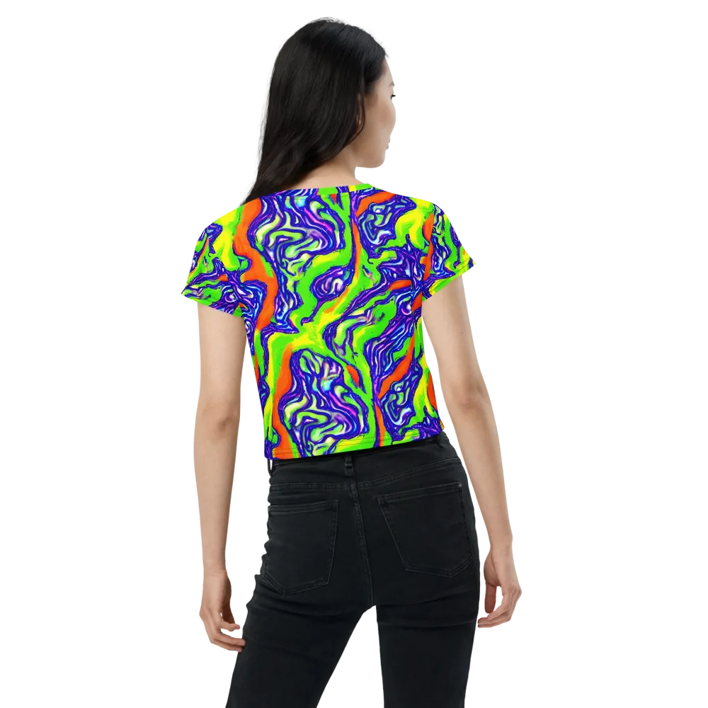 Psychic Marbling on Crop Tee — Back