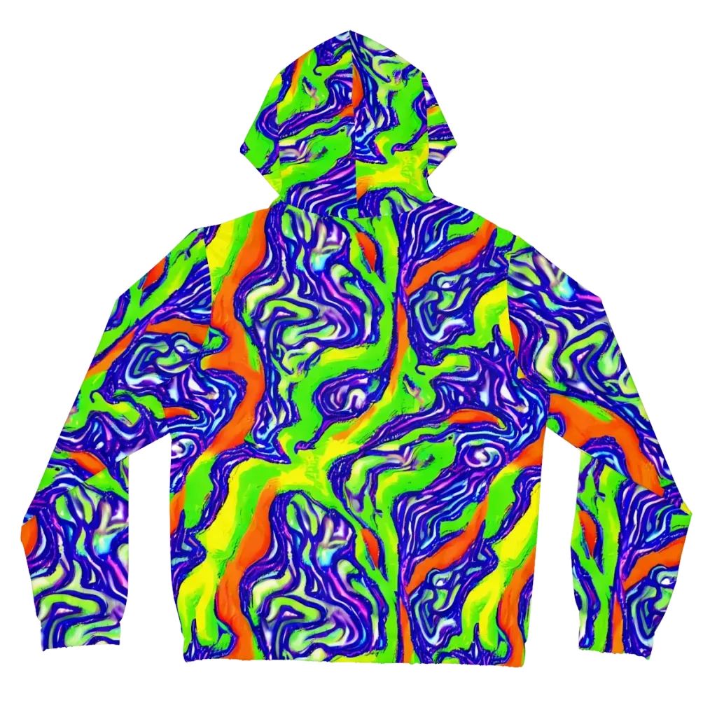 Psychic Marbling on Women's Full-Zip Hoodie — Back