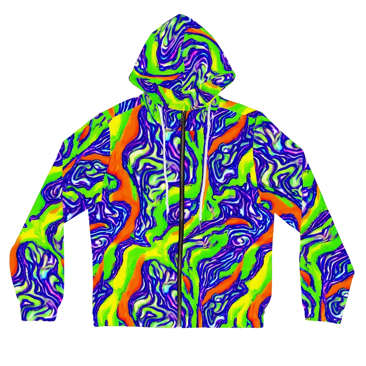 Psychic Marbling on Women's Full-Zip Hoodie — Front