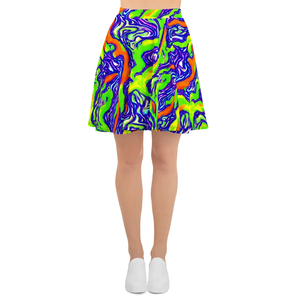 Psychic Marbling on Skater Skirt — Front