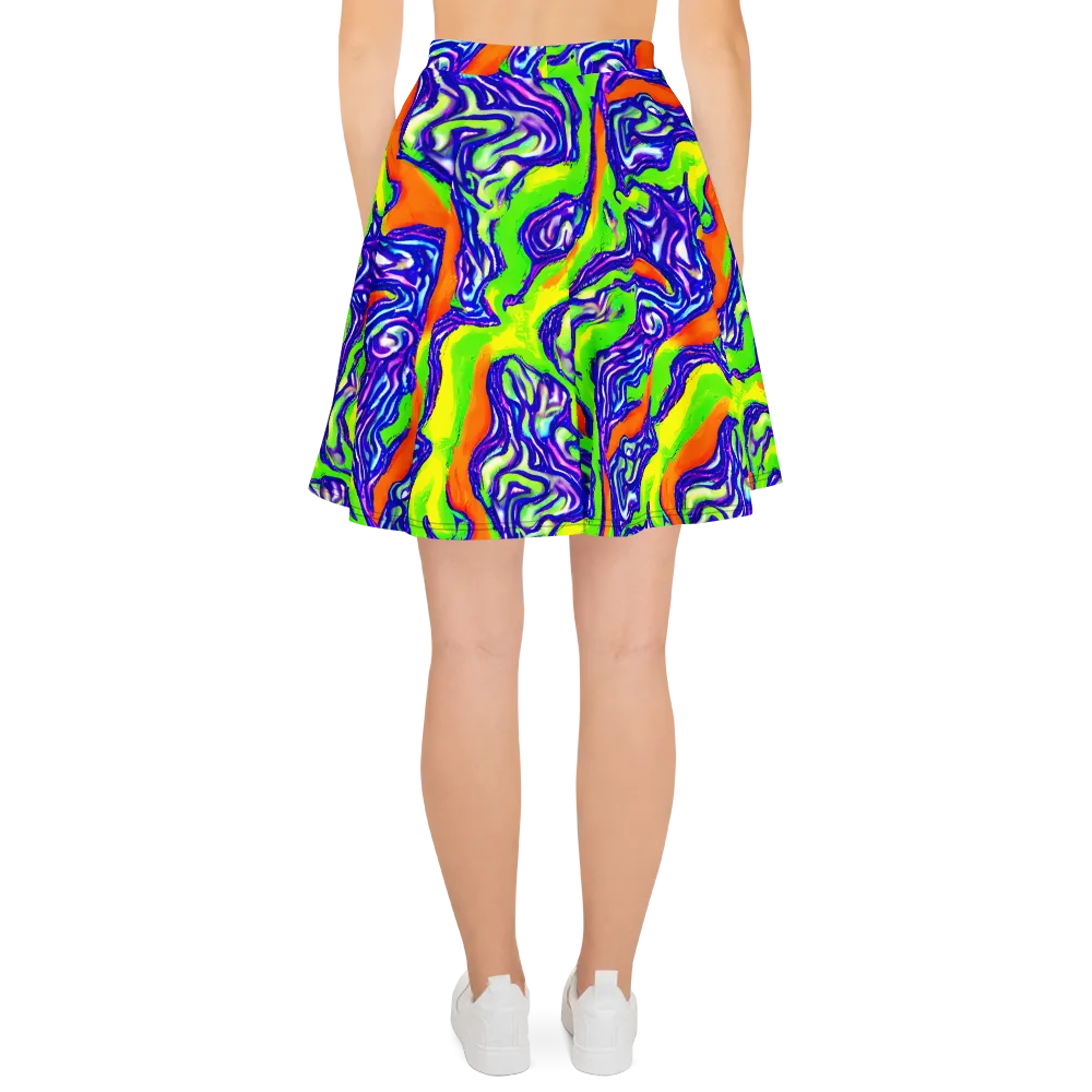 Psychic Marbling on Skater Skirt — Back