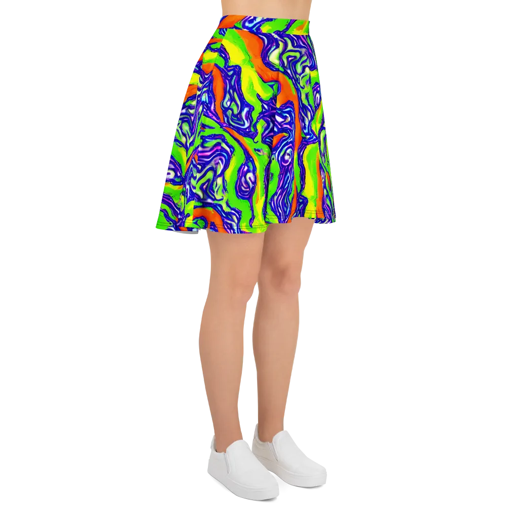 Psychic Marbling on Skater Skirt — Right