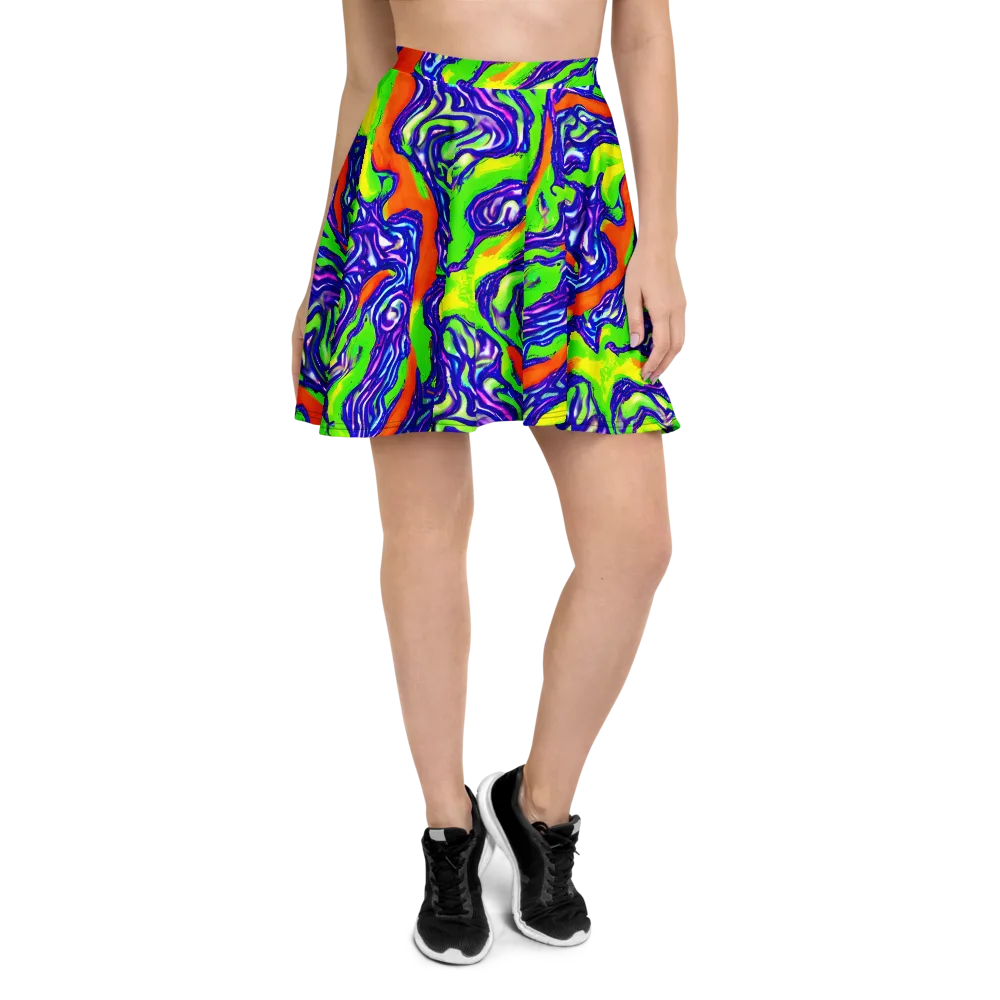 Psychic Marbling on Skater Skirt — Front