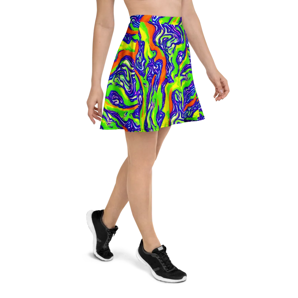 Psychic Marbling on Skater Skirt — Right