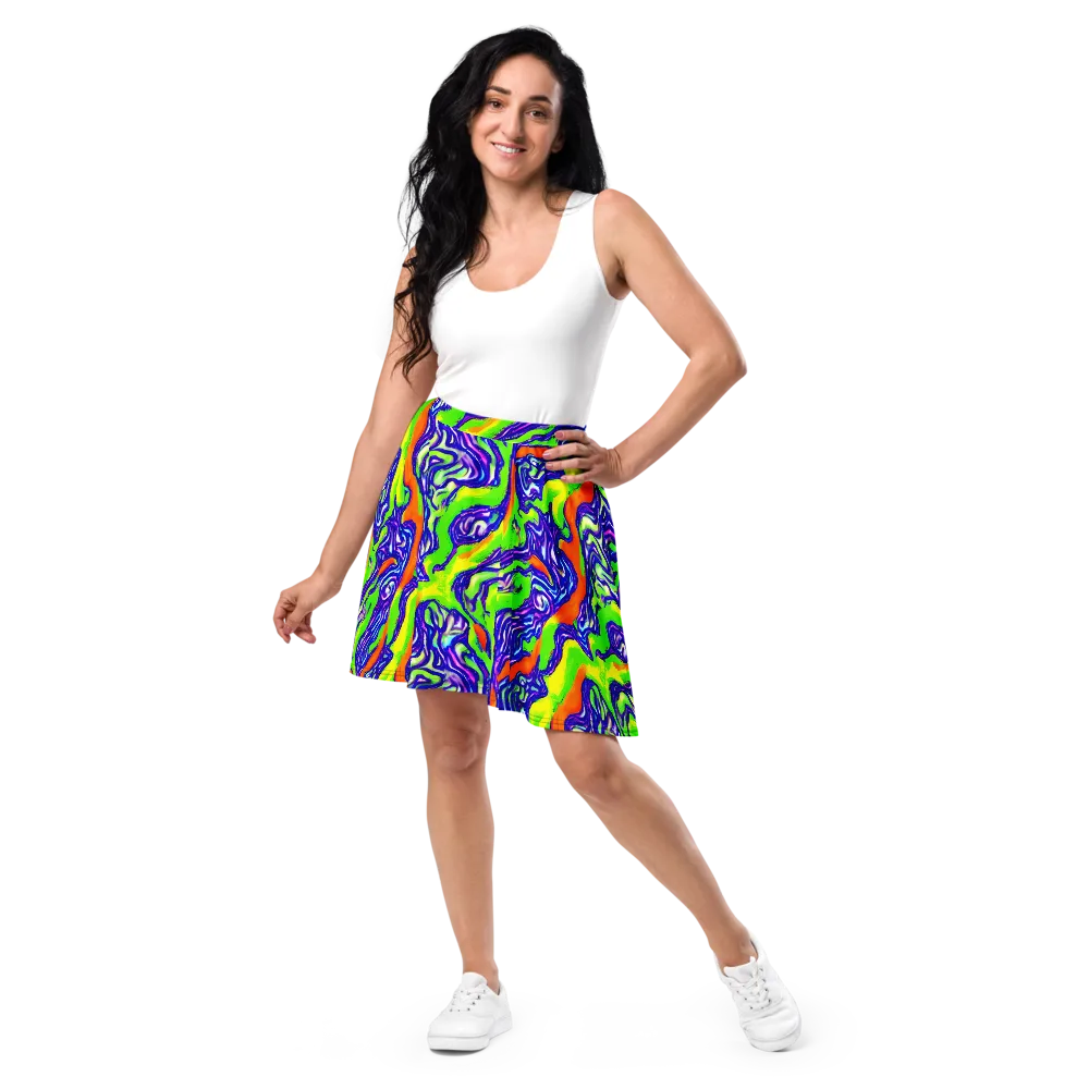 Psychic Marbling on Skater Skirt — Front