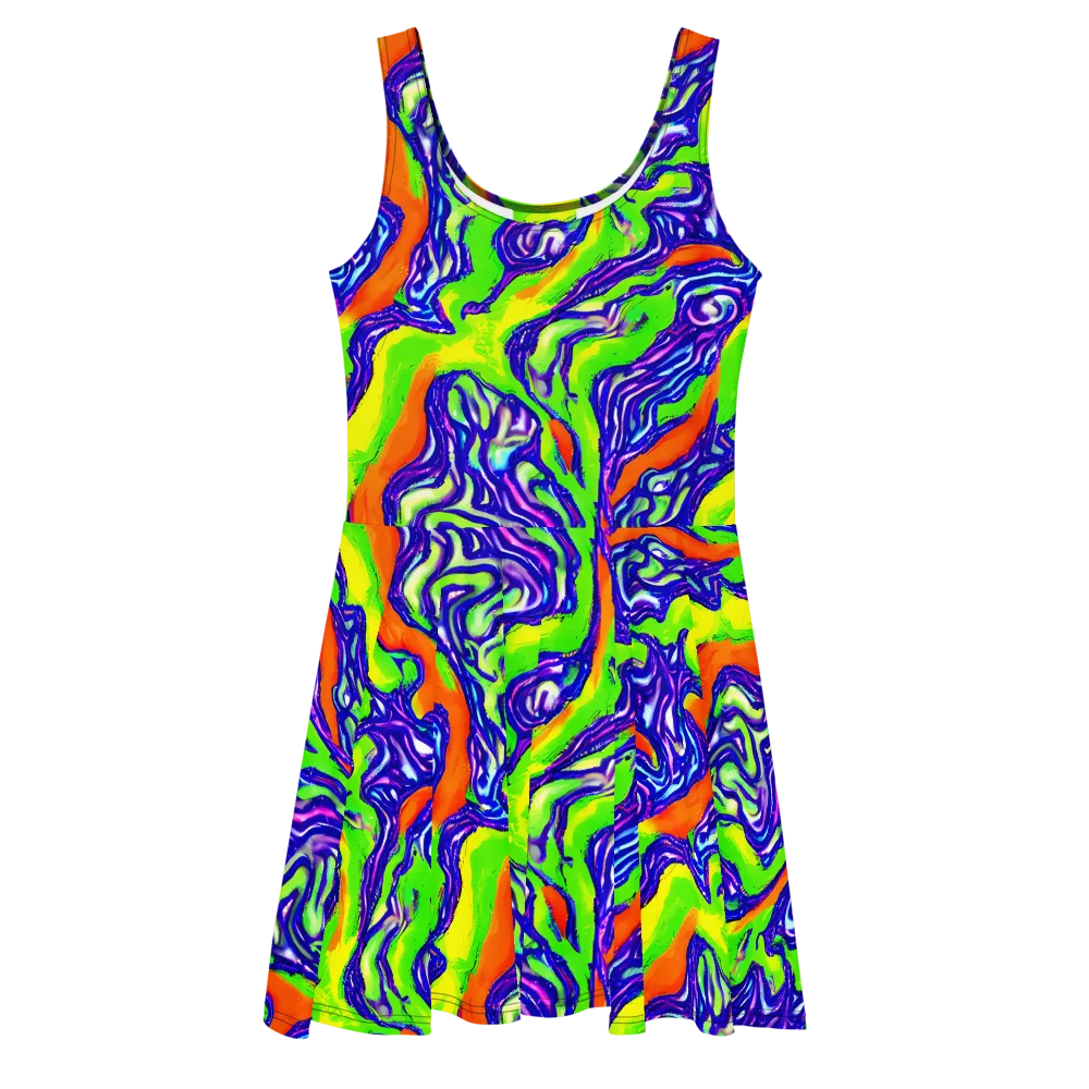 Psychic Marbling on Skater Dress — Front