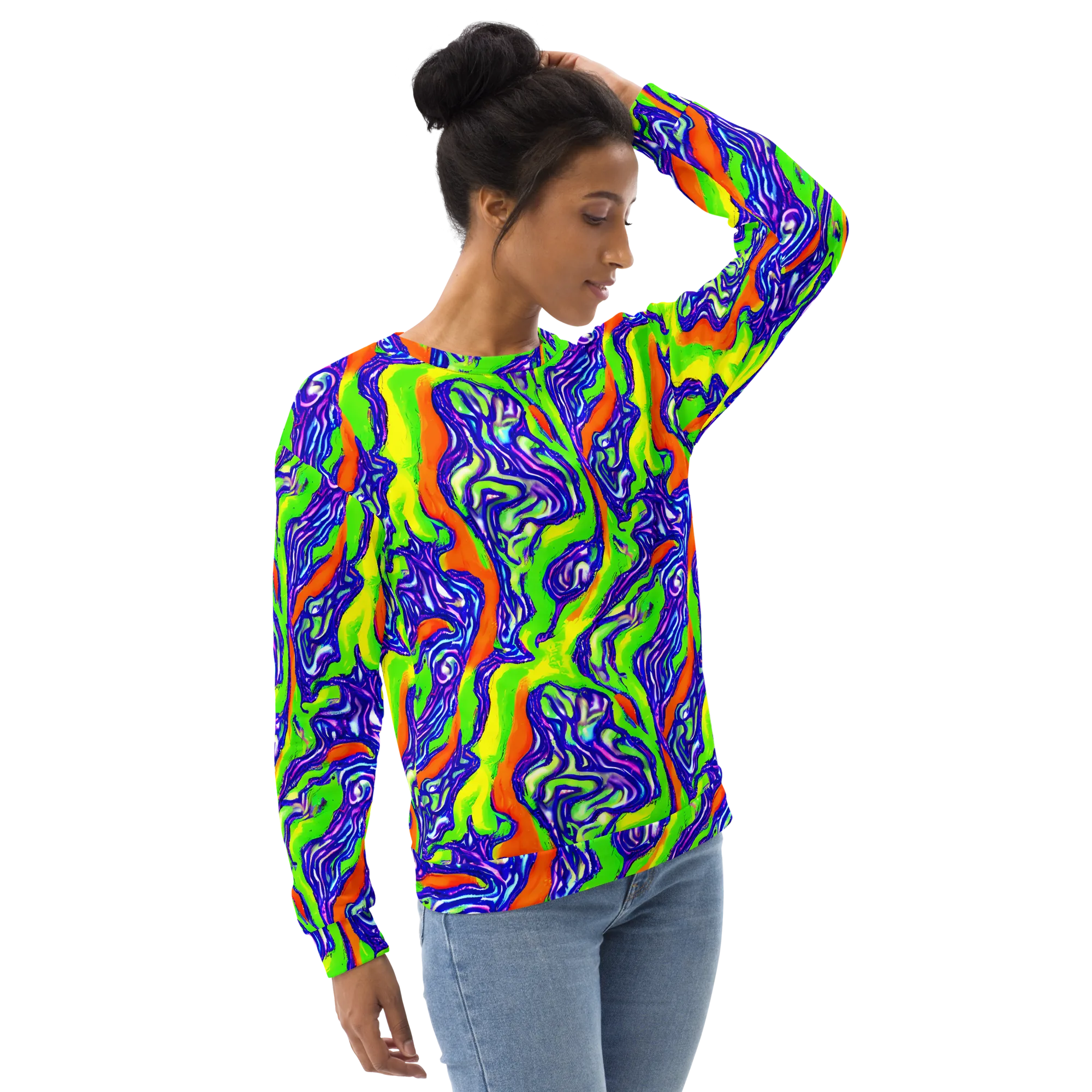 Psychic Marbling on Sweatshirt — Right Front