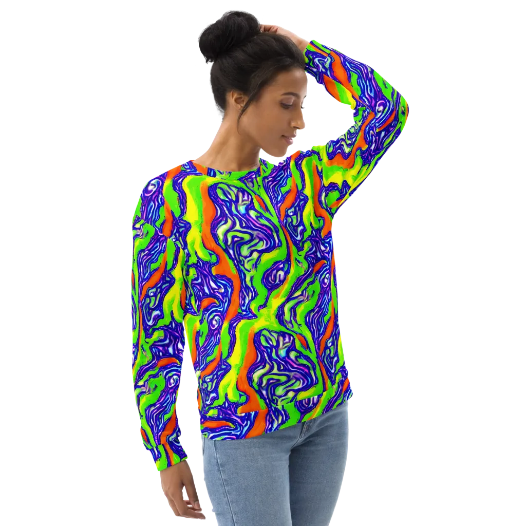 Psychic Marbling on Sweatshirt — Right Front