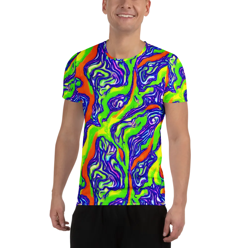 Psychic Marbling on Men's Athletic T-Shirt — Front