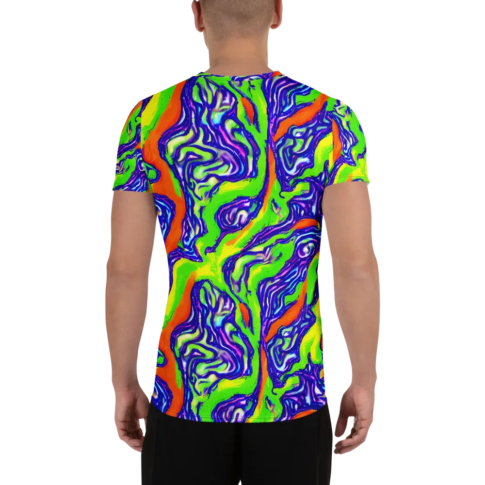 Psychic Marbling on Men's Athletic T-Shirt — Back