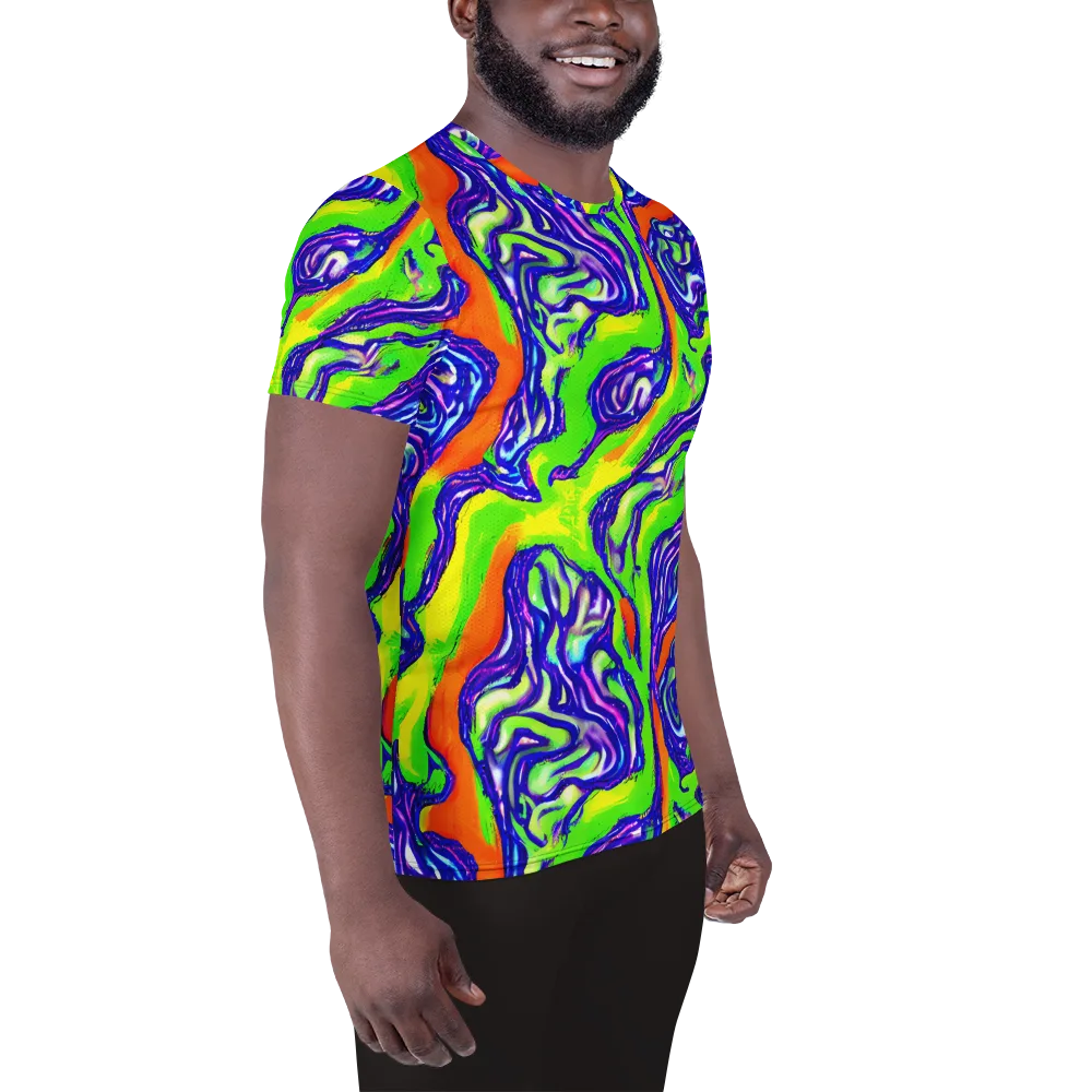Psychic Marbling on Men's Athletic T-Shirt — Right