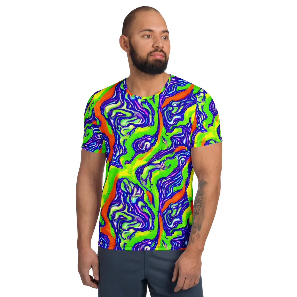Psychic Marbling on Men's Athletic T-Shirt — Front