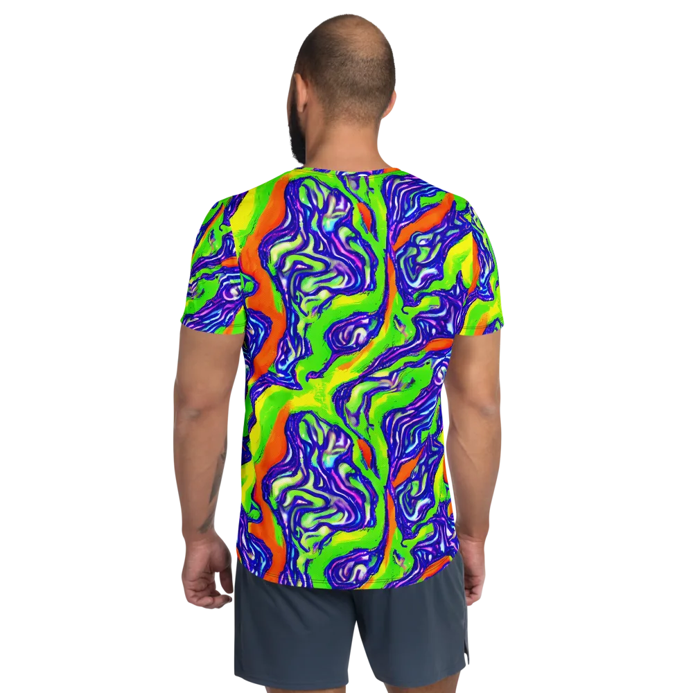 Psychic Marbling on Men's Athletic T-Shirt — Back