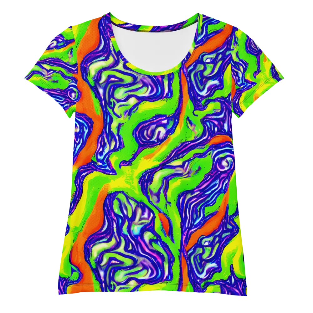 Psychic Marbling on Women's Athletic T-Shirt — Front