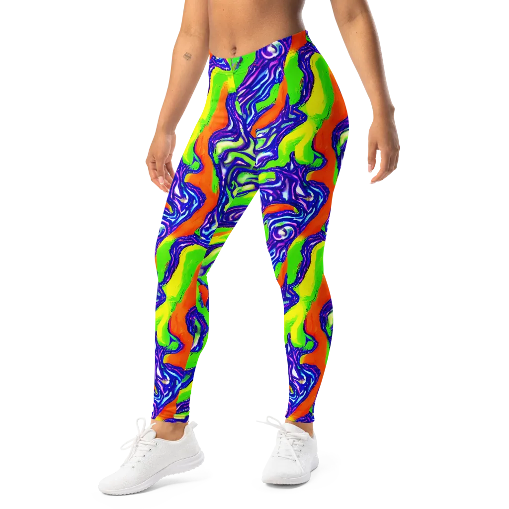 Psychic Marbling on Leggings — Left Front
