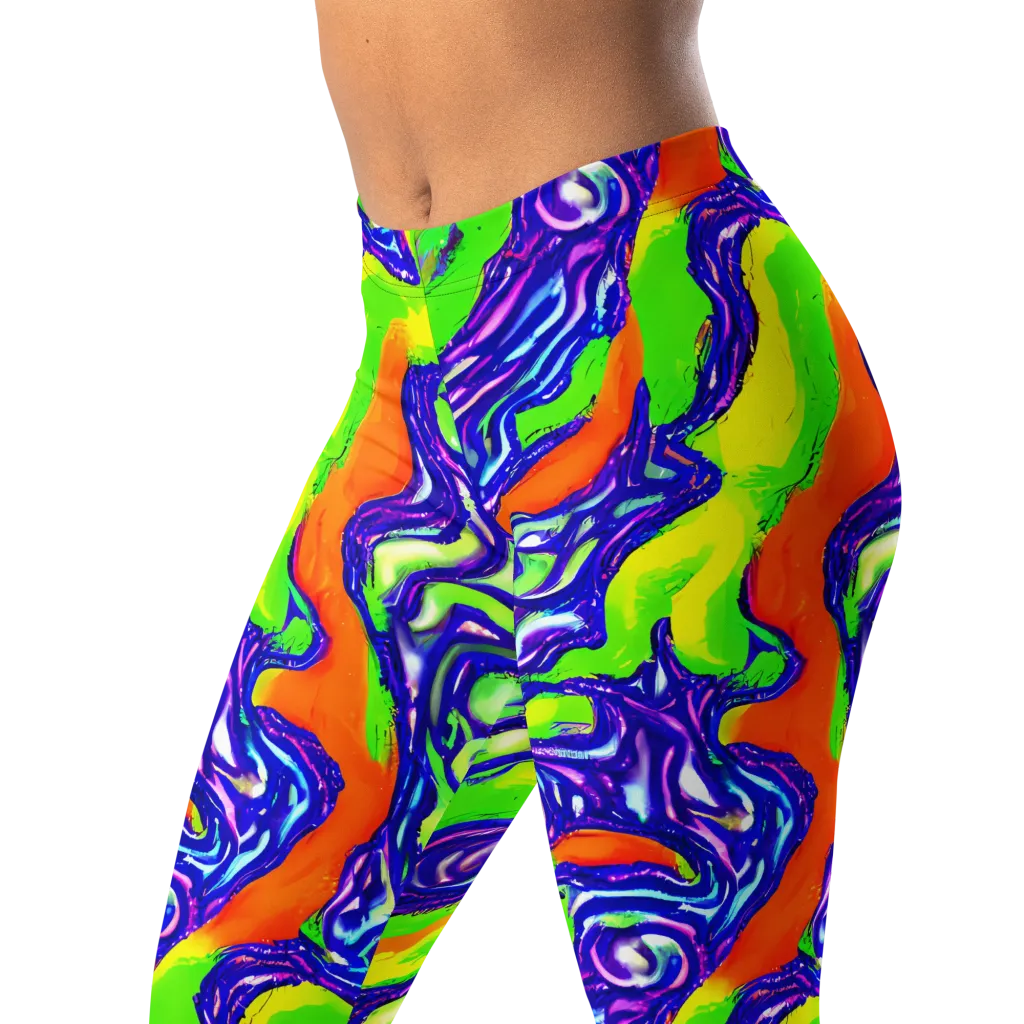 Psychic Marbling on Leggings — Left Front