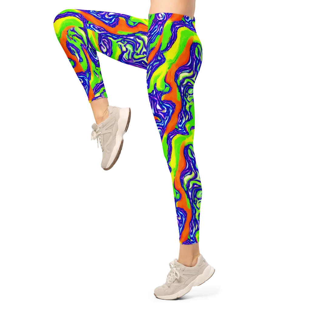 Psychic Marbling on Leggings — Left