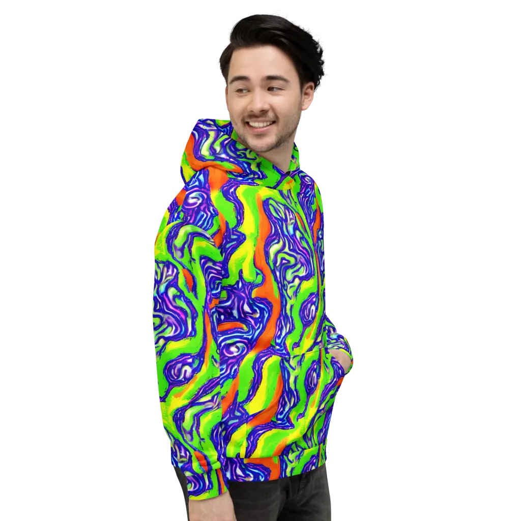 Psychic Marbling on Hoodie — Right