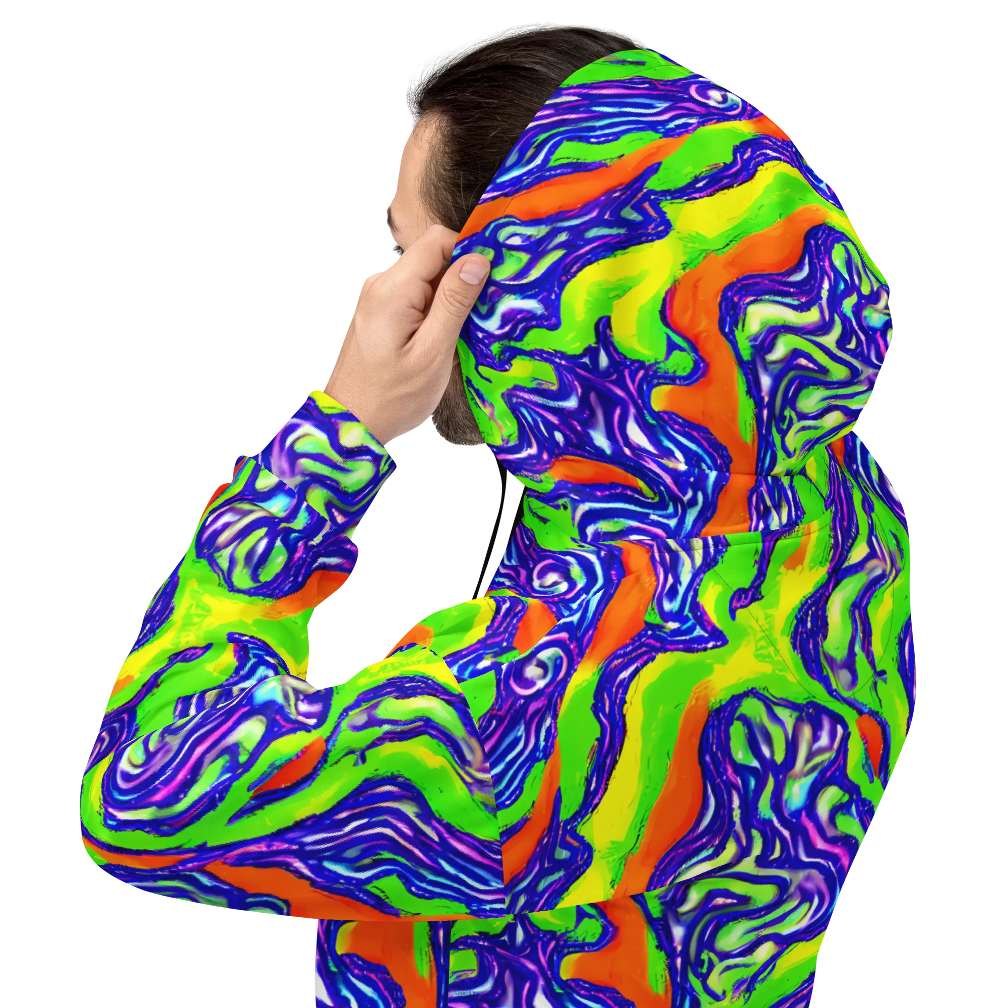 Psychic Marbling on Hoodie — Back